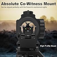 Vista 6 de UUQ 1x20mm Compact Red Dot Sight, Shake Awake 2 MOA Red Dot,11-Level Brightness Optic, with Absolute Co Witness Riser, IPX7 Waterproof, 1000G