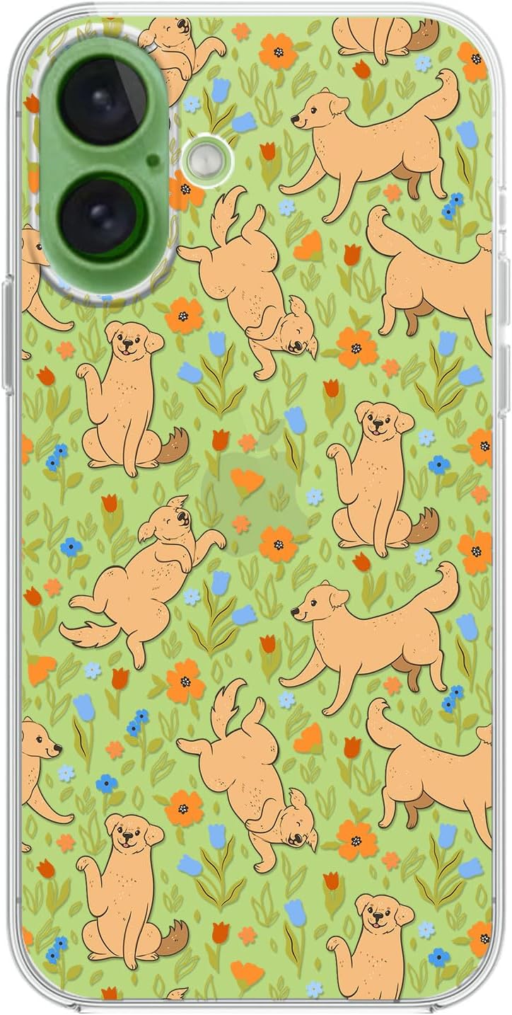 for iPhone 17 Case, Cute Golden Retriever Design Floral Dog Case image 5
