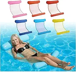 Rede Inflável de Piscina Cama Flutuante Boia para Adulto Reclinável cor Lisa