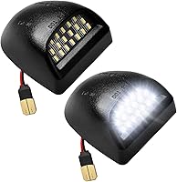 LESAUCE 6000K White LED License Plate Lights for Chevy Silverado 1500/2500/3500, GMC Sierra, Tahoe, Yukon - Plug & Play Pair, 300% Brighter