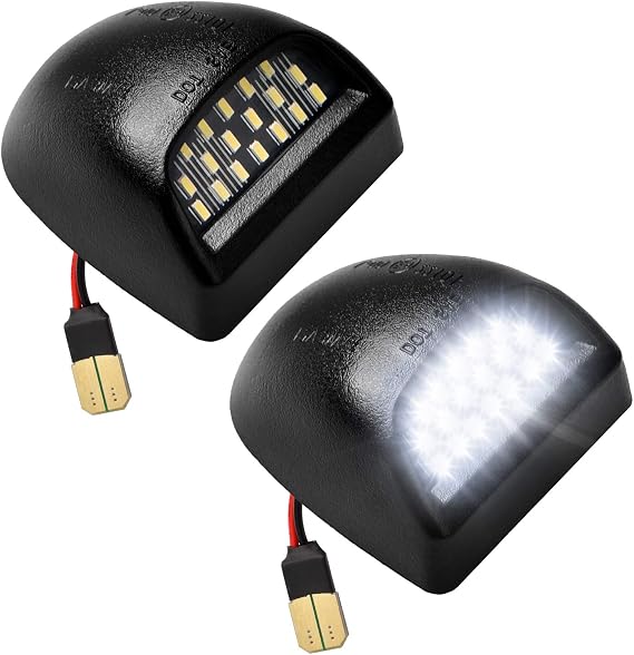 LESAUCE LED License Plate Light+ Interior Door Light for Chevy for GMC 99-06 Black