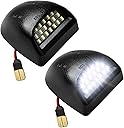 LESAUCE Full LED License Plate Light Tag Lamp Assembly Replacement for Chevy Silverado 1500 2500 3500 Suburban Tahoe GMC Sierra Yukon XL for Escalade, 6000K White, Pack of 2
