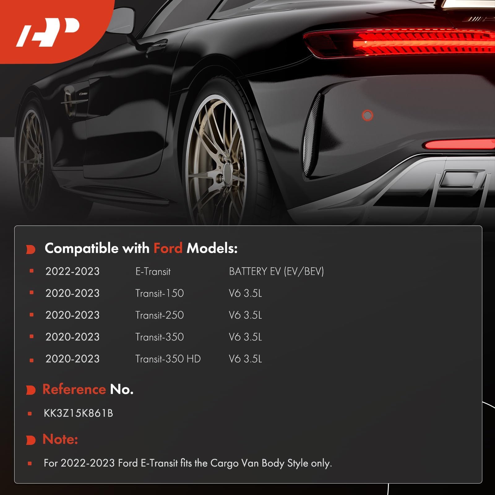 A-Premium Rear Outer Right Parking Assist Sensor Retainer Bezels Compatible with Ford Models - E-Transit 2022-2023, Transit-150/Transit-250/Transit-350 2020-2023 3.5L, Transit-350 HD 2020-2023 3.5L