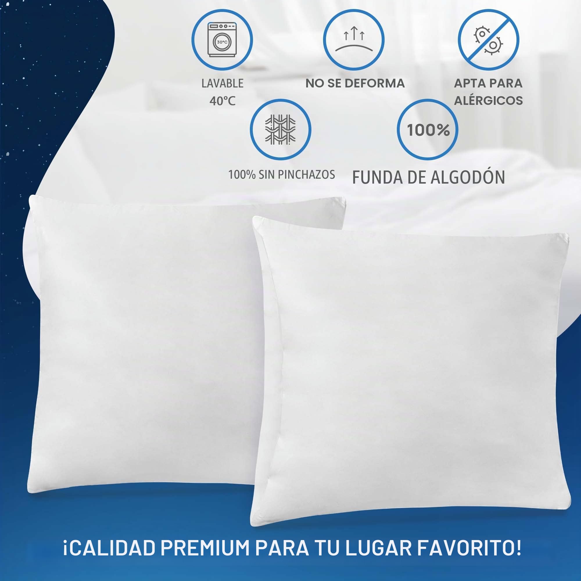 LILENO HOME Almohada de plumas 50 x 50 cm [juego de 4] – almohado para dormir y cama ideal para alérgicos y niños