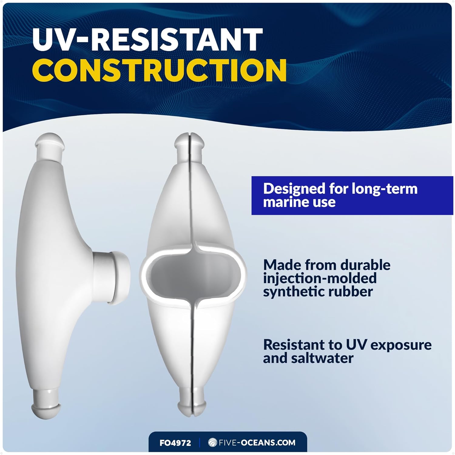 Five Oceans Rubber Spreader Boots 2-Pack - UV-Resistant Spreader Tips for Sail Protection