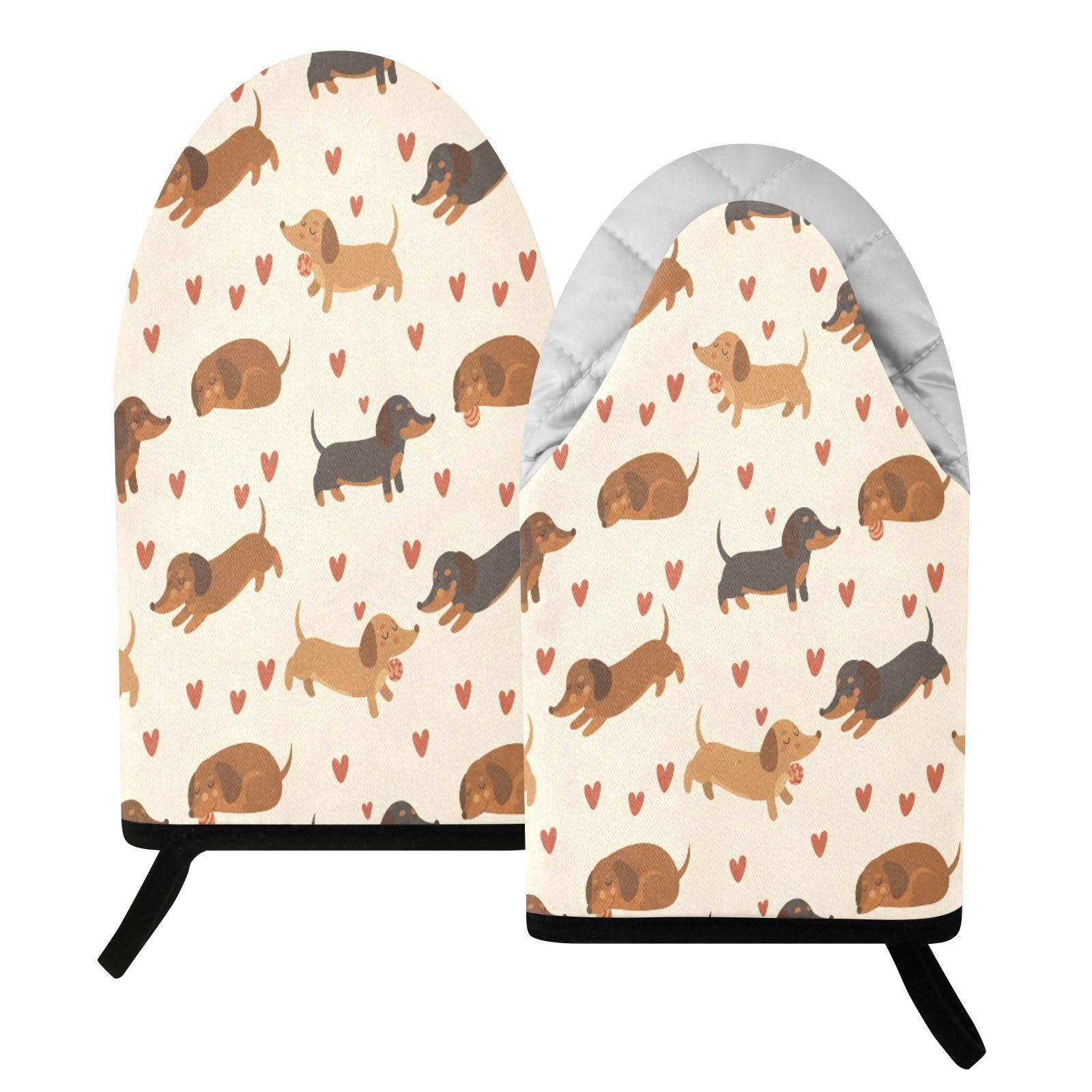 BURSTDDY Cute Dog Oven Mitt,Heat Resistant Kitchen Mitts for Cooking