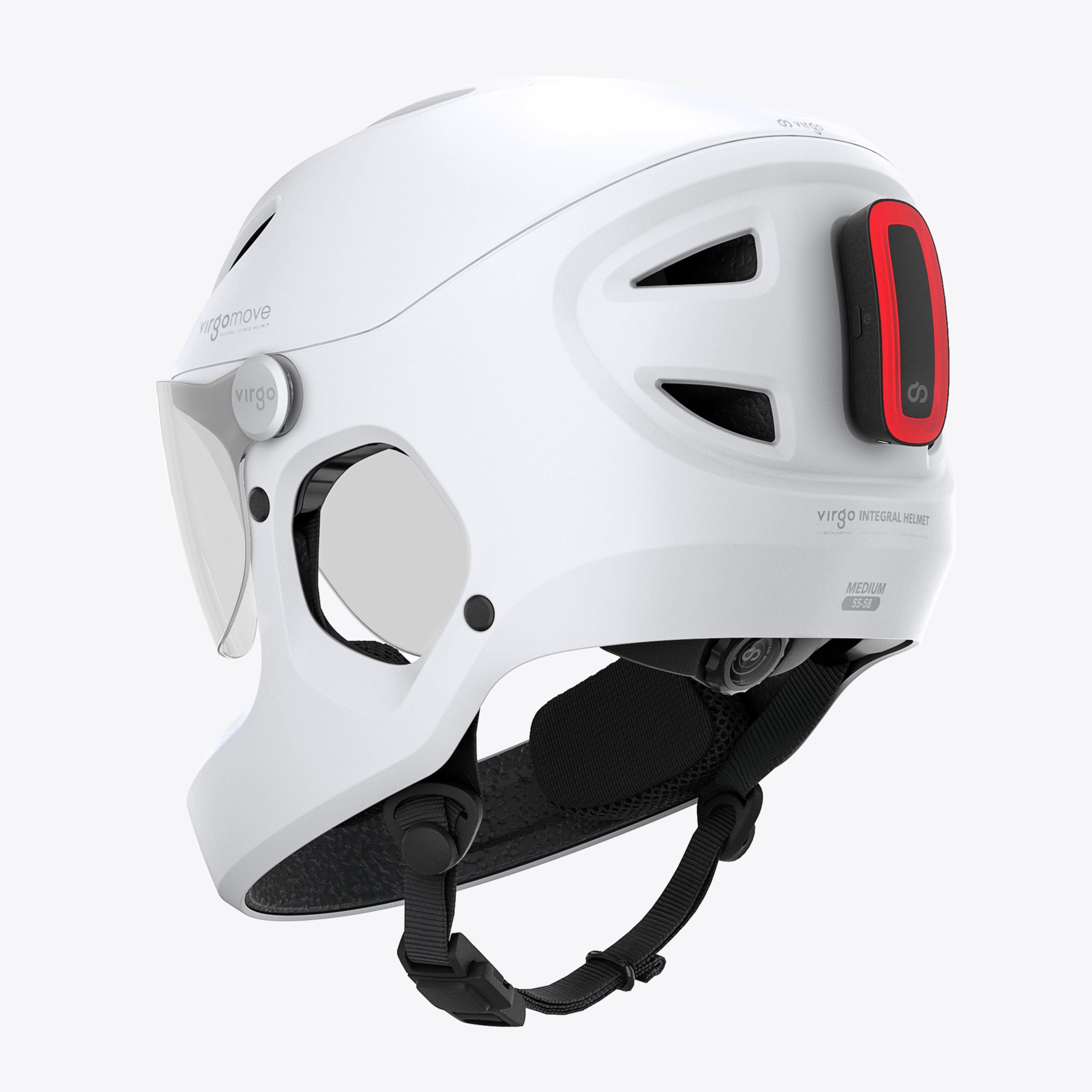 Casque Vélo Intégral avec Visière & LED Arrière - Certifié NTA 8776 (45 km/h) pour Speedbike, VAE & Trottinette - Modèle Virgo Integral