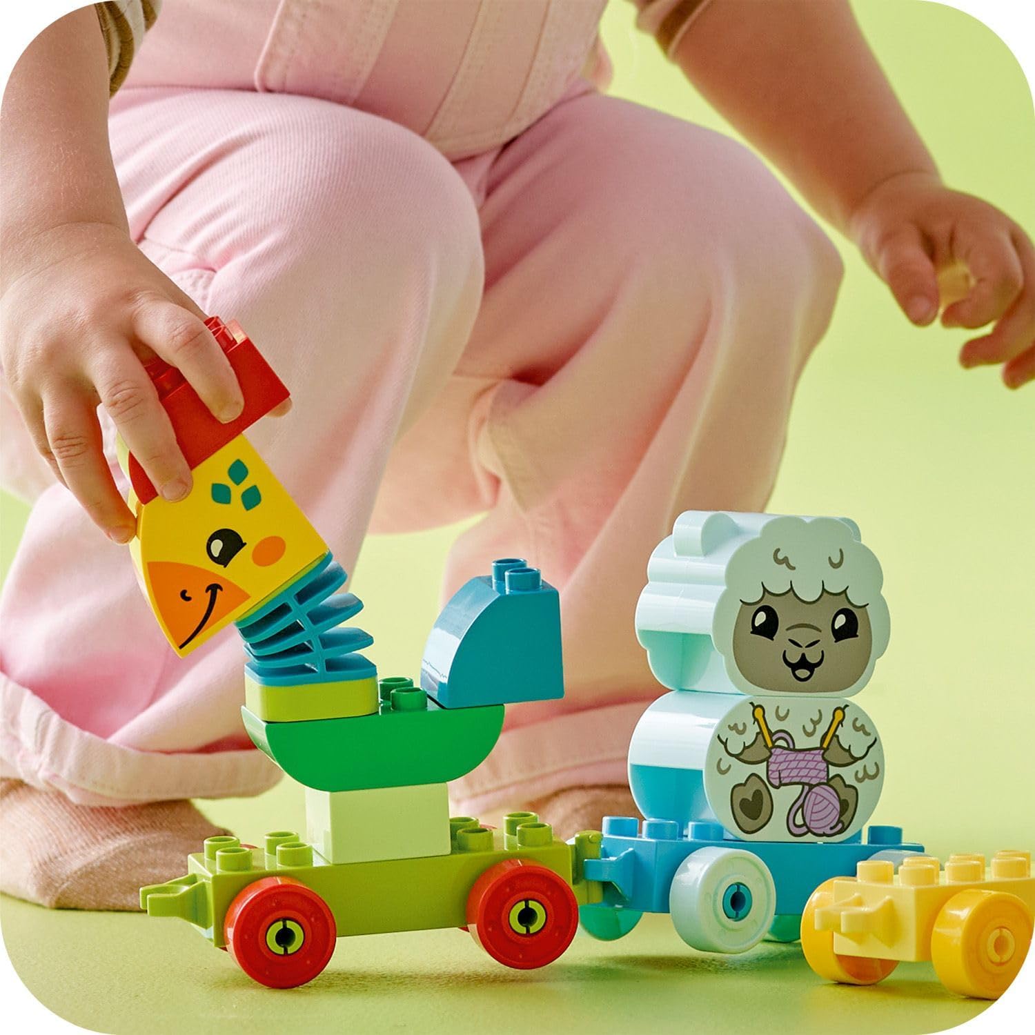 LEGO My First Duplo Animal Train Toy with Wheels for Babies, Animals to Build with Creativity, Children's Educational Game, Birthday Gift for Children 1.5 Years and Over 10412