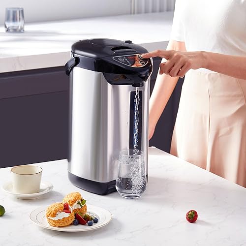 Miniatura 8 de VEVOR Dispensador de agua caliente, caldera y calentador de agua ajustable de 4 temperaturas, calentador de agua de encimera de acero inoxidable