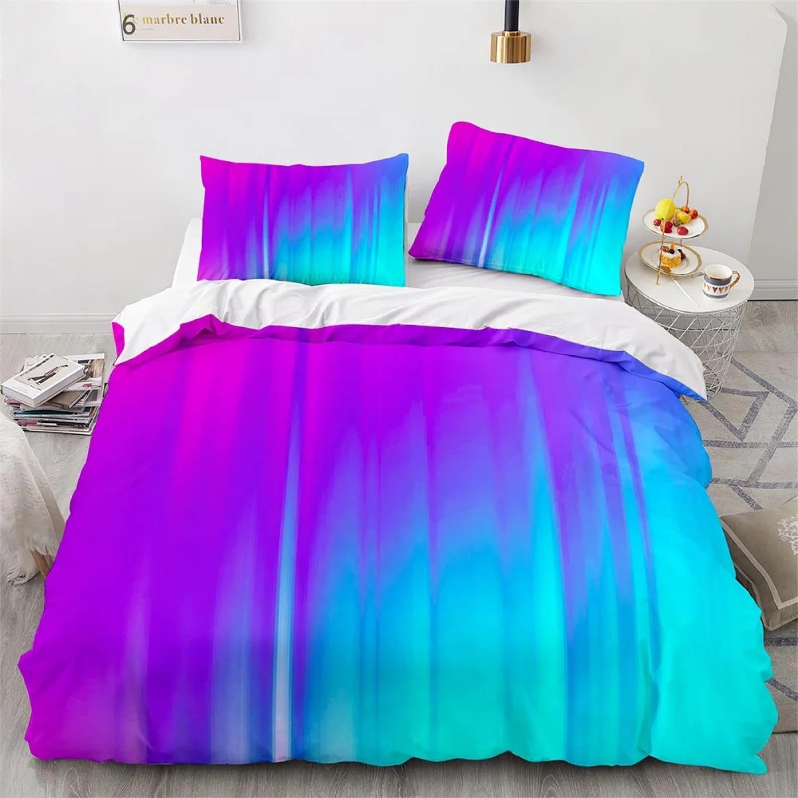 Parure de lit housse de couette dégradée fini les chambres ternes avec ces rayures colorées