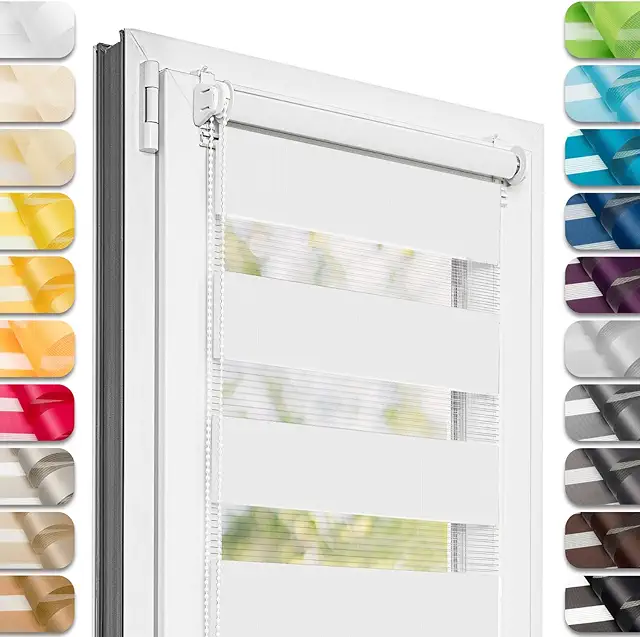 Tenda a rullo giorno e notte Estika Klemmfix, 35x220 cm, bianco, senza foratura
