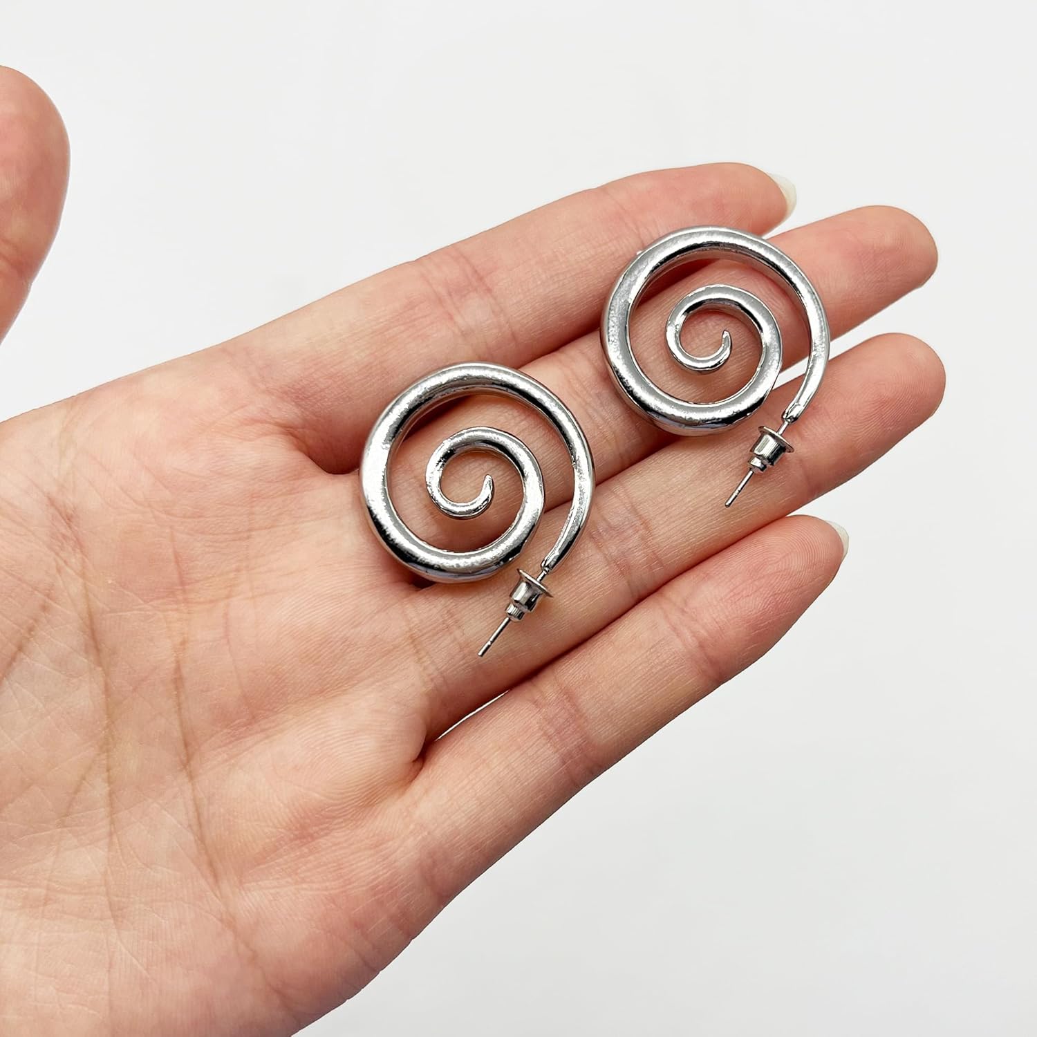 Spiral Swirl Hoop Earrings for Women - Hypoallergenic Stainless Steel Modern Twist Design - Image 5