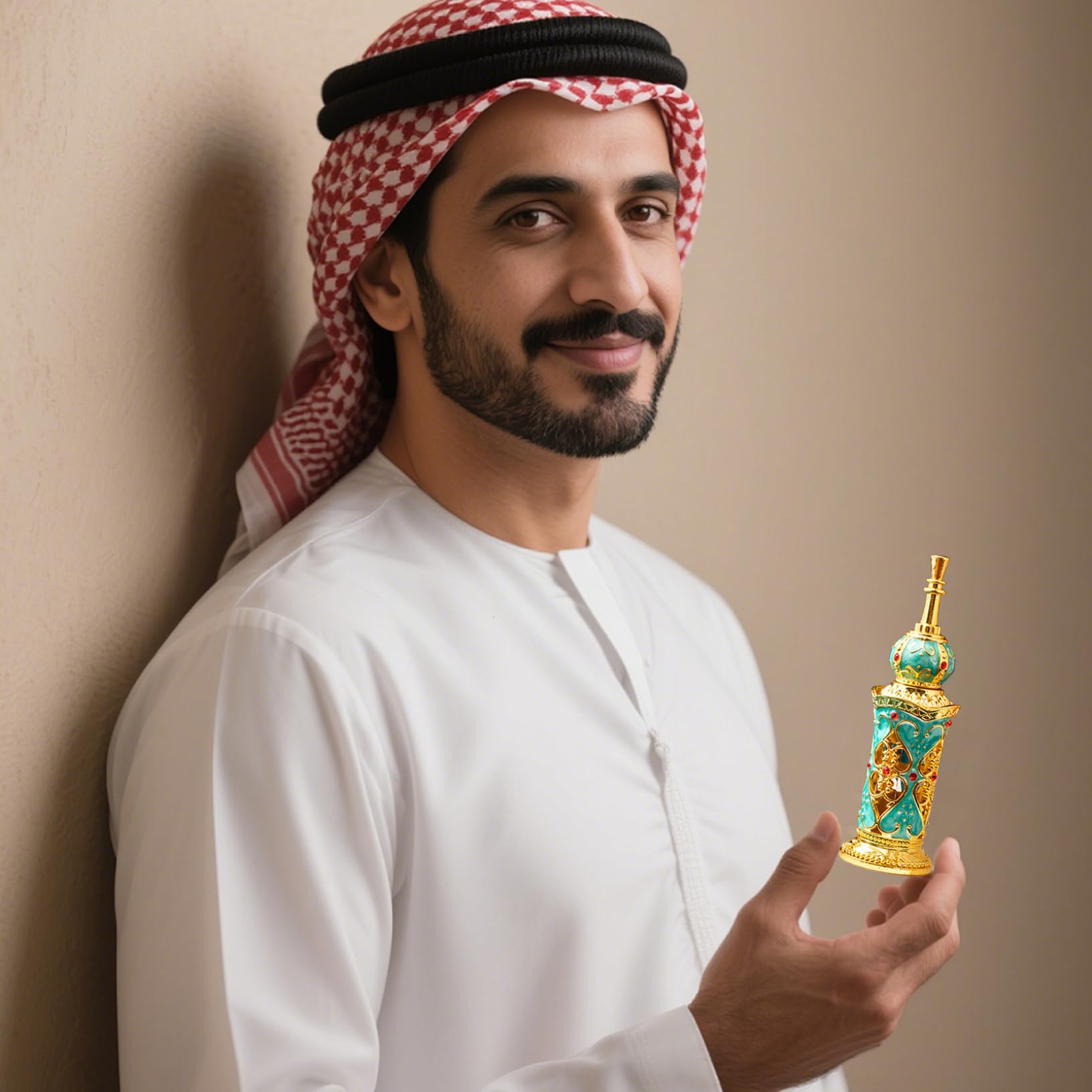 Huile de parfum arabe 15 ml, parfum longue durée, de Dubaï avec bouteille luxueuse pour hommes, Figürchen