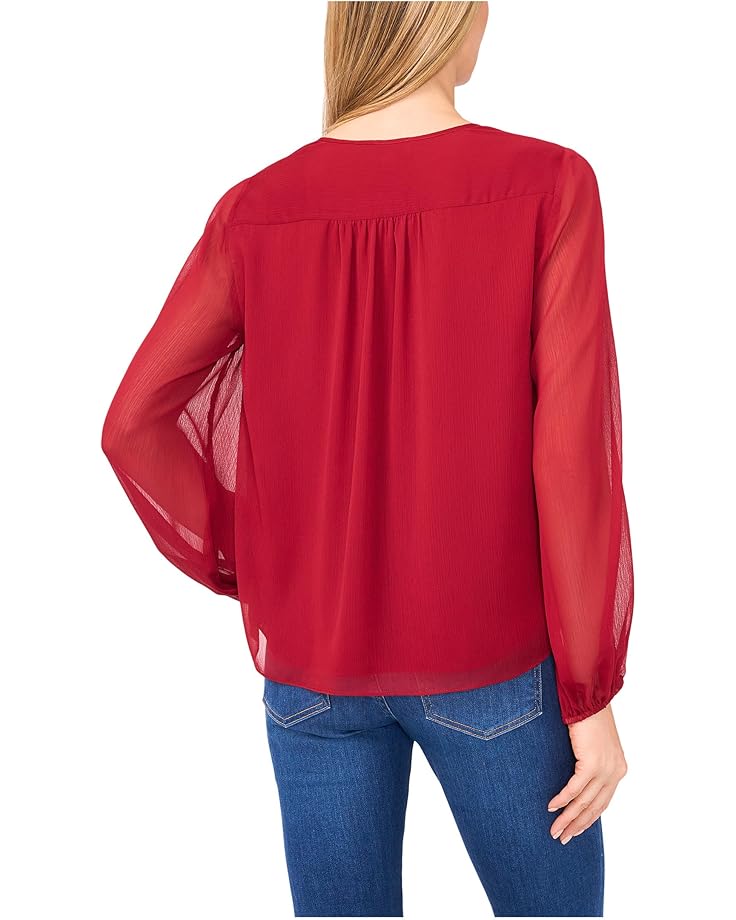 CeCe Long Sleeve Tie Neck Top - #2 of 3