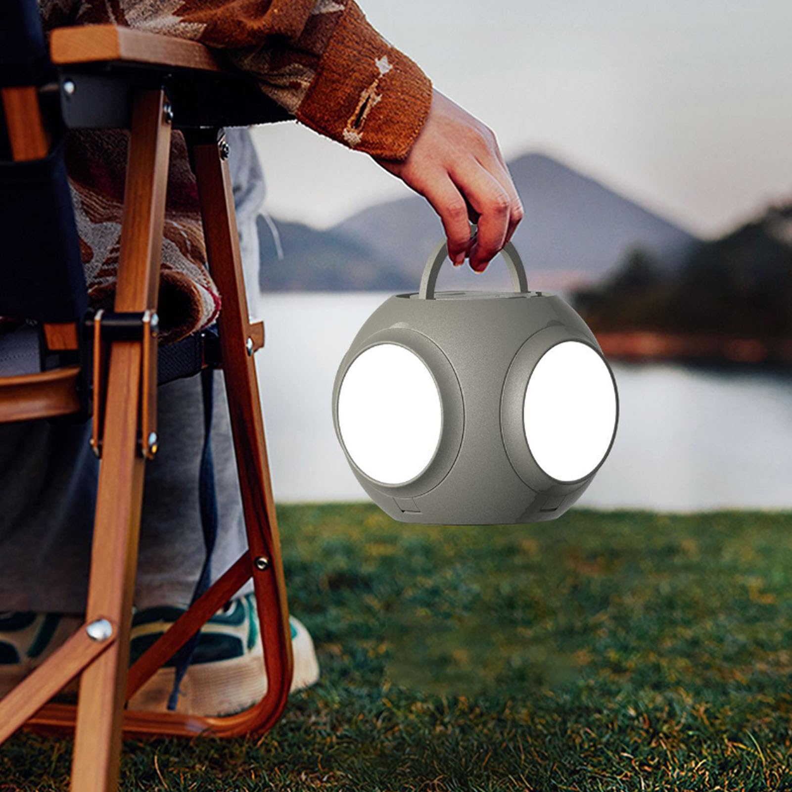 TOPINCN Lanterna da Campeggio Pieghevole, Power Bank Ricaricabile da 10000 MAh con 5 modalità di Illuminazione, Attenuazione Continua e Torcia Elettrica, per Escursionismo, Pesca, Tenda