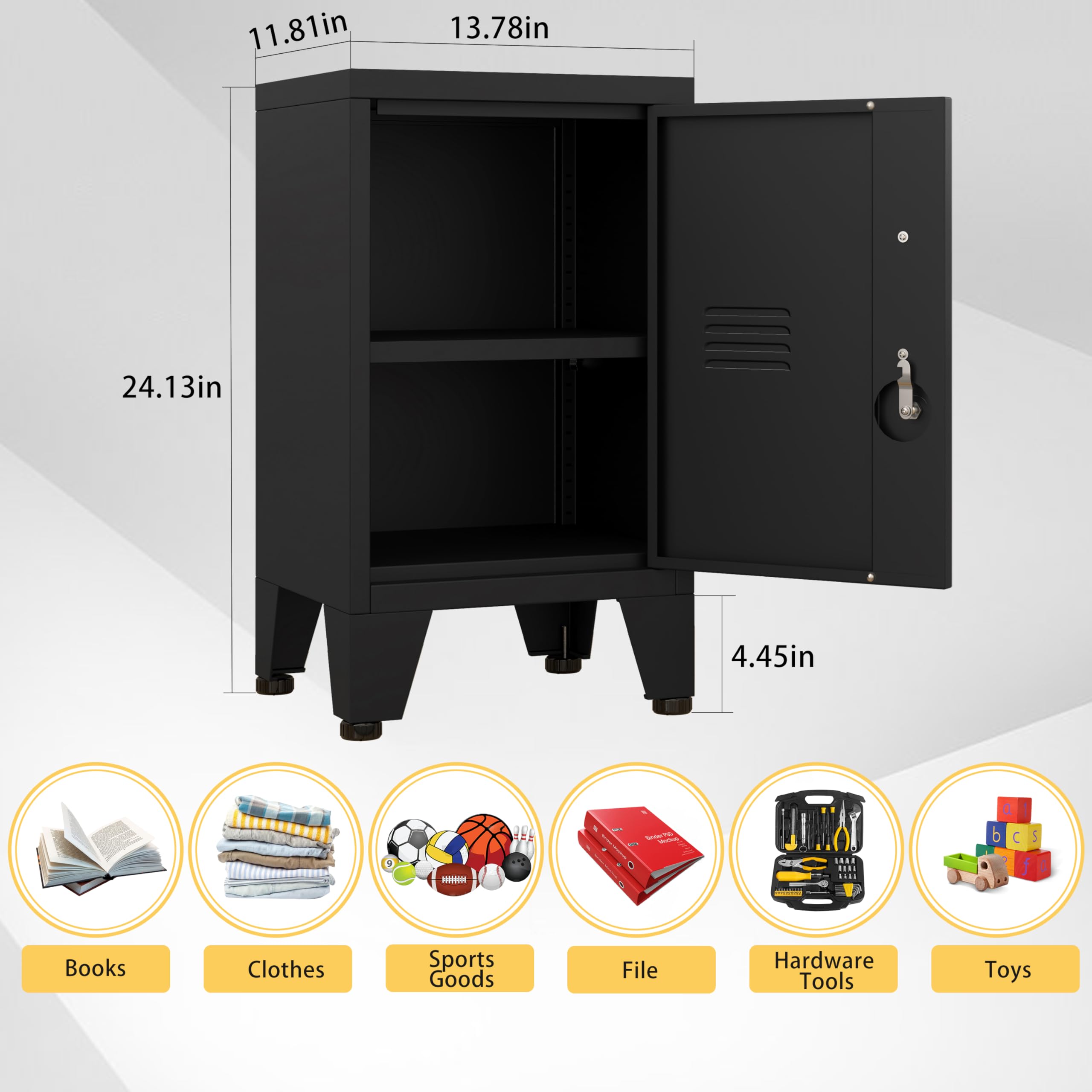 Amazon.com: Ckzbx Locker Nightstand Metal Cabinet Single Door