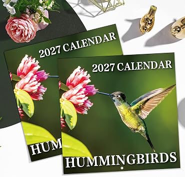 2027 Wall Calendar - Calendar 2027, Hummingbirds Calendar, 12 x 24 | JAN. 2027 - Dec. 2027, 12 x 24 Wall Calendar (open), 12 Months Calendars with Unruled Blocks, Thick Paper - Hummingbirds