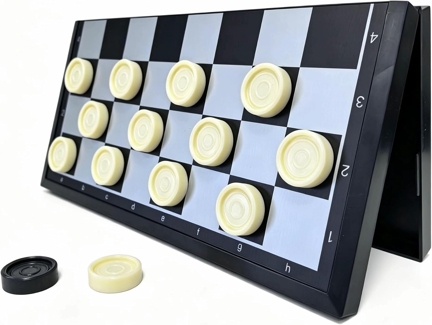 11.2" Magnetic Checkers Set, Foldable Checker Board Game with 2 Extra Pieces, Portable Travel Board Games with Strong Magnets for Kids & Adults