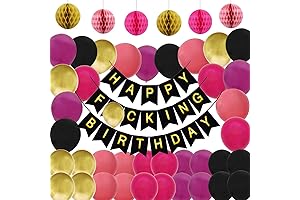 Birthday Decorations for Women Hot Pink Black and Gold, Bitchy Birthday Party Decoration Pack