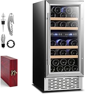 Sponsored Ad - VINERIE Elegant 15 Inch Wine Cooler Refrigerators, 30 Bottle Dual Zone Built-in or Freestanding Fridge with...