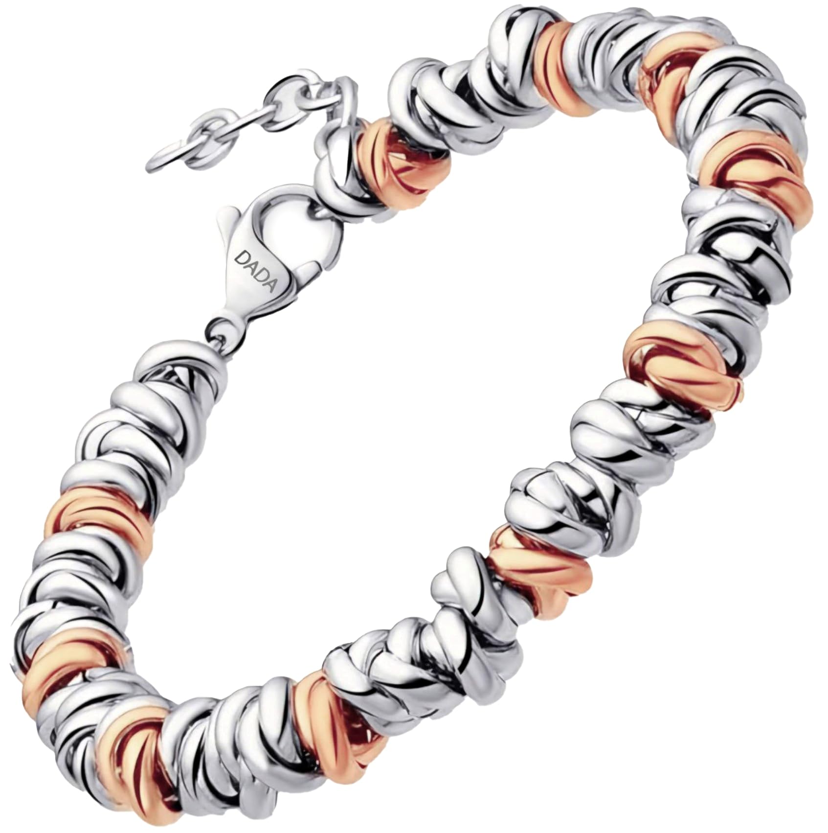 Dada Gioielli Pulsera Mujer Anillos Trenzados Acero Inoxidable | Ideas de Regalo, Mamá - Hija - Chica, Disponible en Plata - Oro Rosa - Oro - Azul
