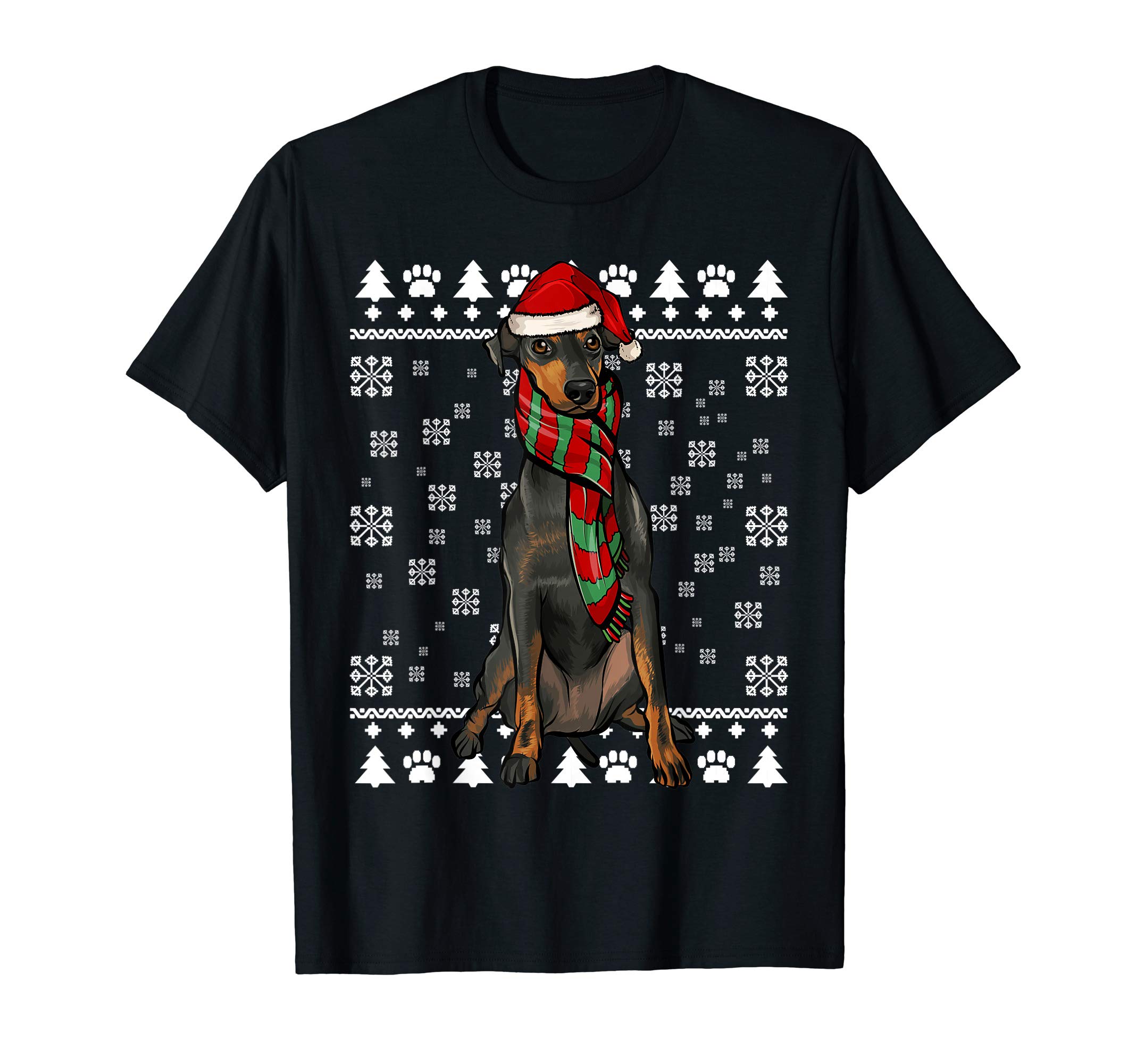 Manchester Terriers Owner GiftManchester Terrier Dog Santa Hat Xmas Ugly Christmas T-Shirt