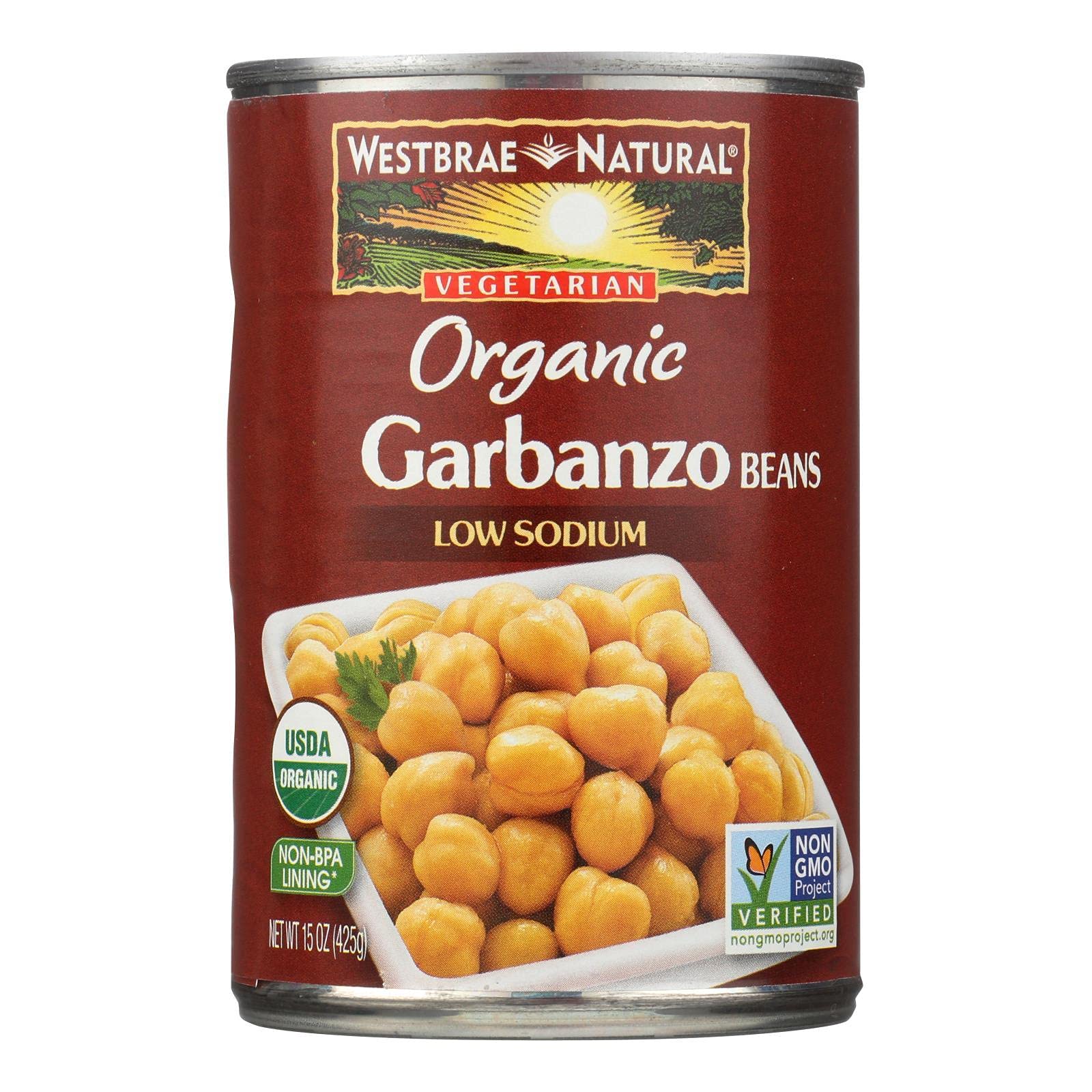 Westbrae Natural Vegetarian Organic Garbanzo Beans, 15-Ounce Cans (Pack of 12) ( Value Bulk Multi-pa