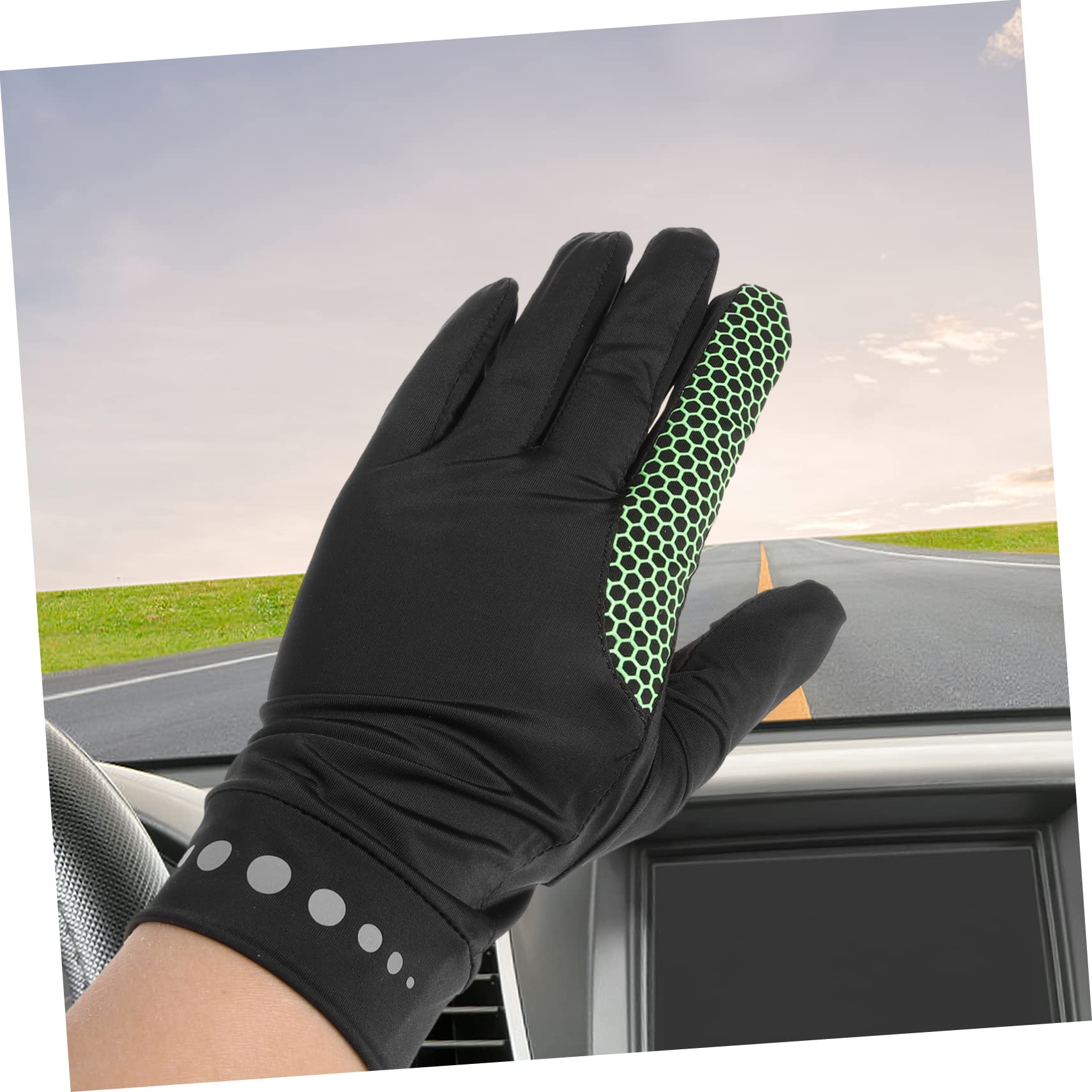 JOINPAYA 1pair Uv Fingerless Gloves for Women Lightweight Breathable Portable Biking and Fishing Gloves - Shock-Absorbing Design for Outdoor Activities Honeycomb