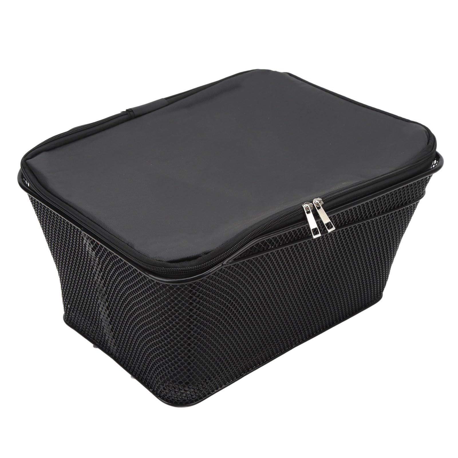 Cryfokt Panier de Vélo Arrière, Panier à Vélo en Fil Métallique avec Couvercle étanche, Panier de Rangement pour Porte-vélos de Grande capacité 20L pour Porte-vélos Arrière, Roulement 20Kg