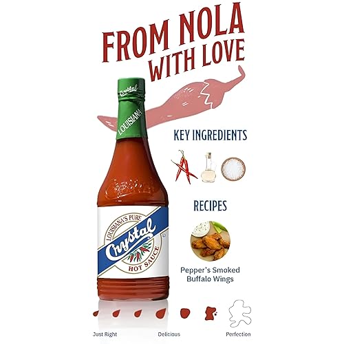 Miniatura 4 de Crystal Salsa picante de 12 onzas (paquete de 2)  Louisiana's Pure Hot Sauce, sabor original, baja en grasa, baja en sodio, perfecta para