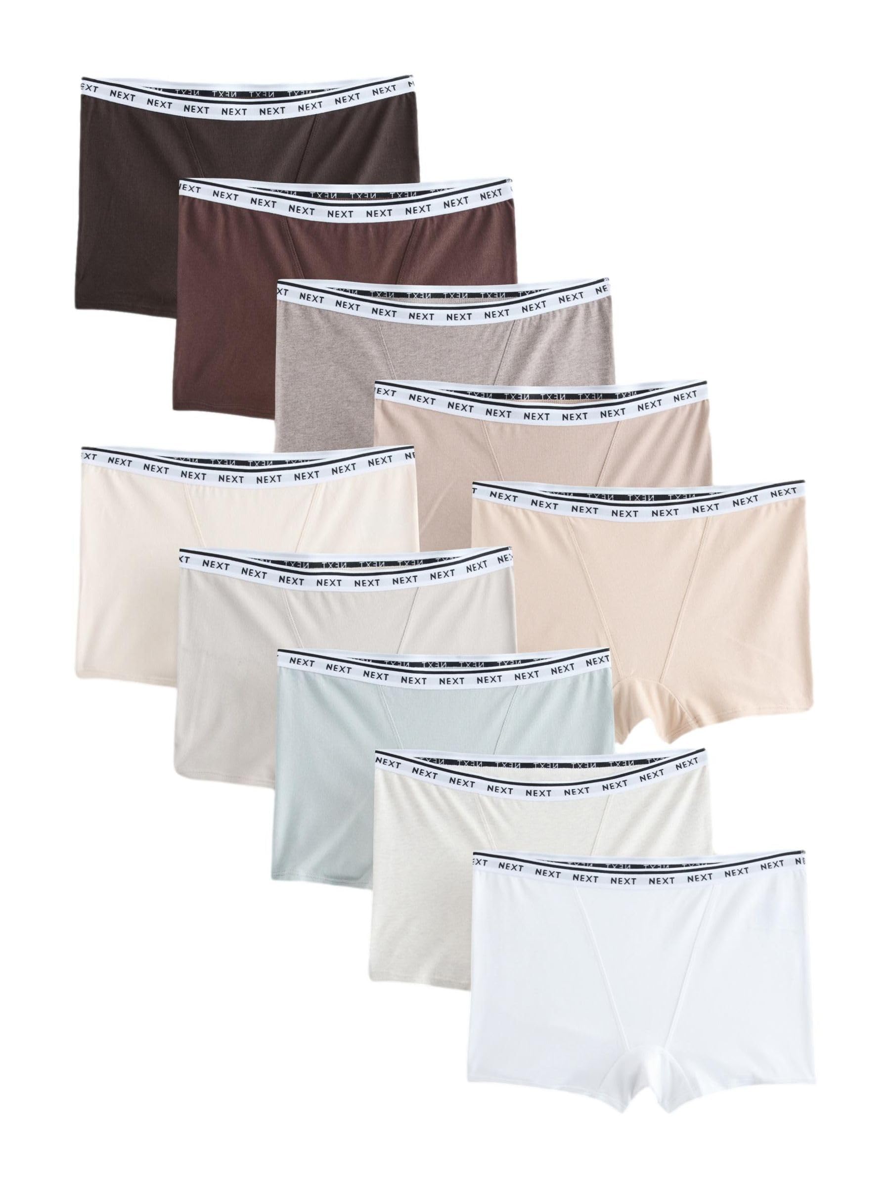 NEXT Mujeres Pack de 10 Braguitas Estilo Culotte de algodón con Logotipo