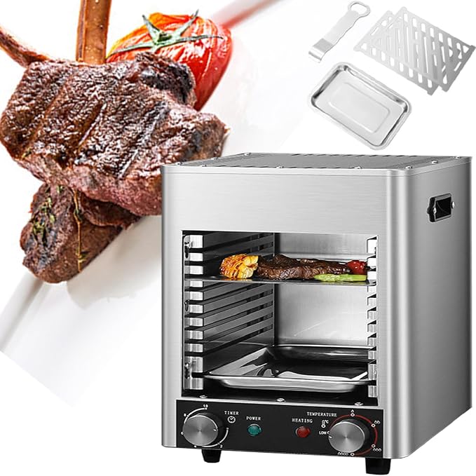 Steak Grill Indoor Broiler, Portable BBQ Table Top Steak Searer