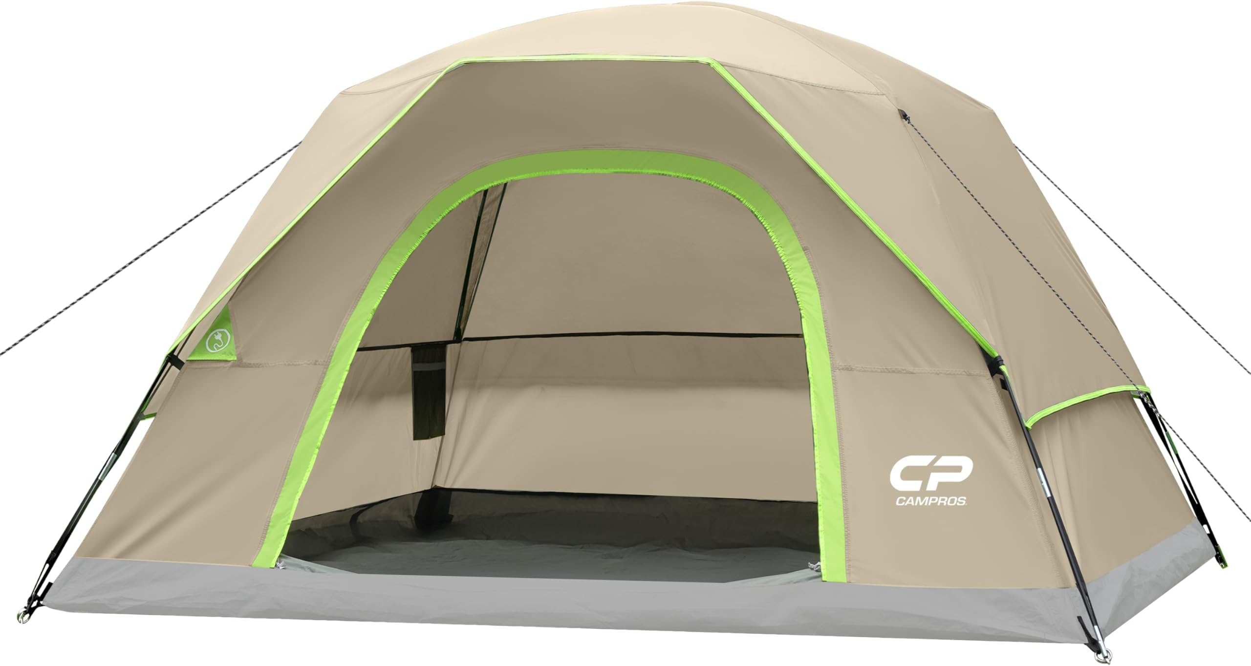 CAMPROS CP Camping Tent 2/4/6 Person, Waterproof Windproof Double Layer Dome Tent, Easy Setup with Large Mesh Windows & Wide Door for Outdoor Hiking
