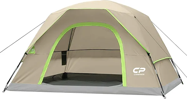 CAMPROS CP Tents for Camping 4 Person Tent Waterproof Windproof Double Layer Camping Tent, Easy Setup Dome Tent with Large Mesh Windows & Wider Door for Outdoor Camping & Hiking