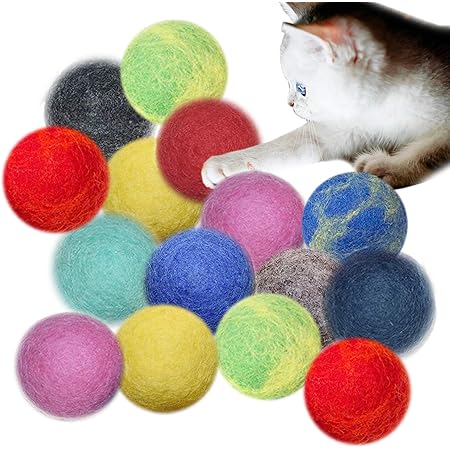 Amazon Tierneys ティアニーズ 羊毛ボール 猫おもちゃ 猫用玩具 運動不足解消 ストレス解消 カラーウールボール 4cm 15 Tierneys ボール 通販