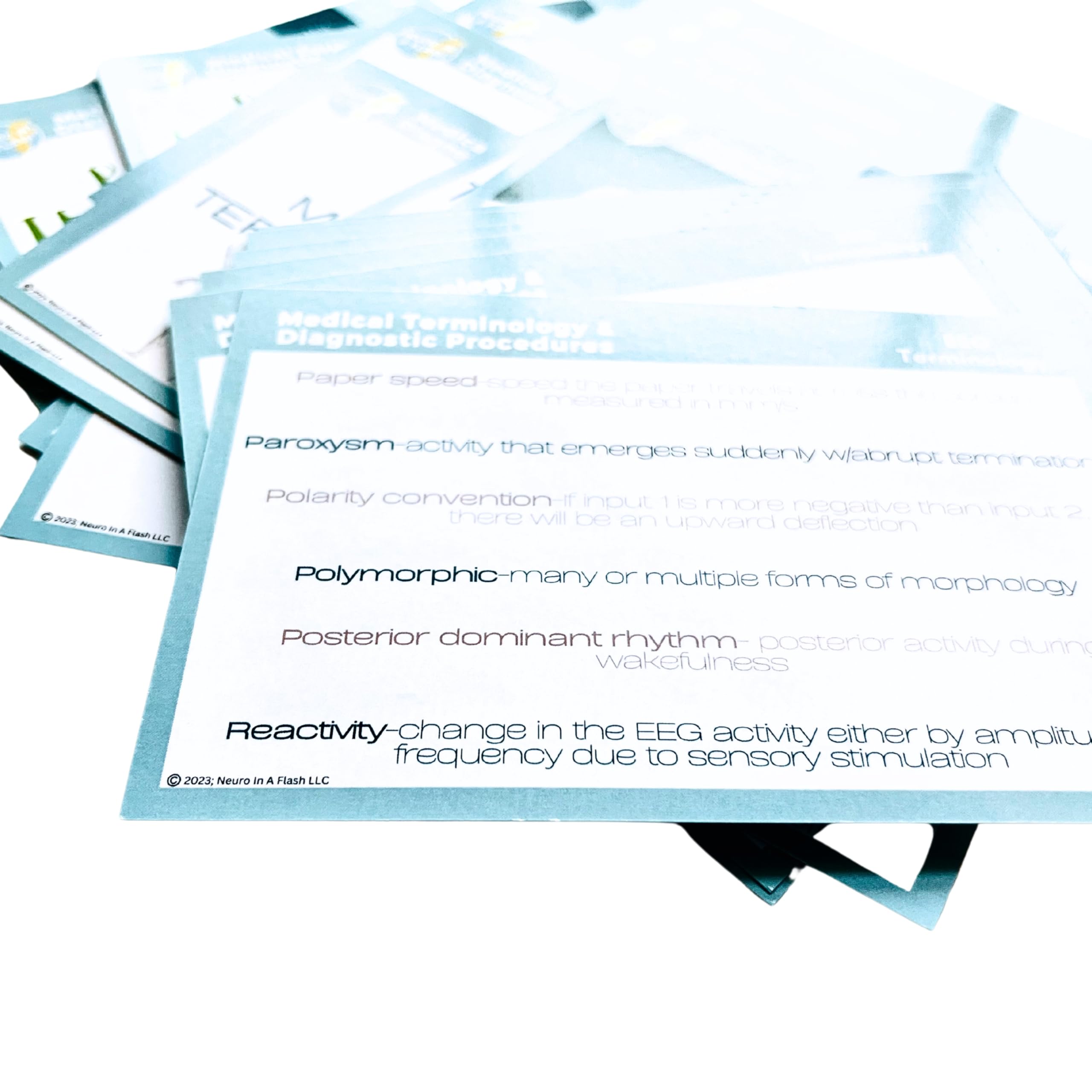 Medical Terminology EEG Flashcard Deck | END Study Guide | EEG School Supplies | Neurophysiology Education Resources | ICU Neurology Critical Care Terms EEG Pattern Definitions Anatomical Direction - Image 7