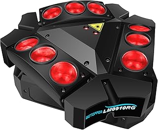 BETOPPER Moving Head Stage Lights,9x10W RGBW 4-in-1 LED Party DJ Lighting,19/51-CH 3 Header DJ Light Sound Activated/DMX 512 Disco Light for Bar,Disco,Dance Halls,Clubs,Mobile DJ,Gigs etc.