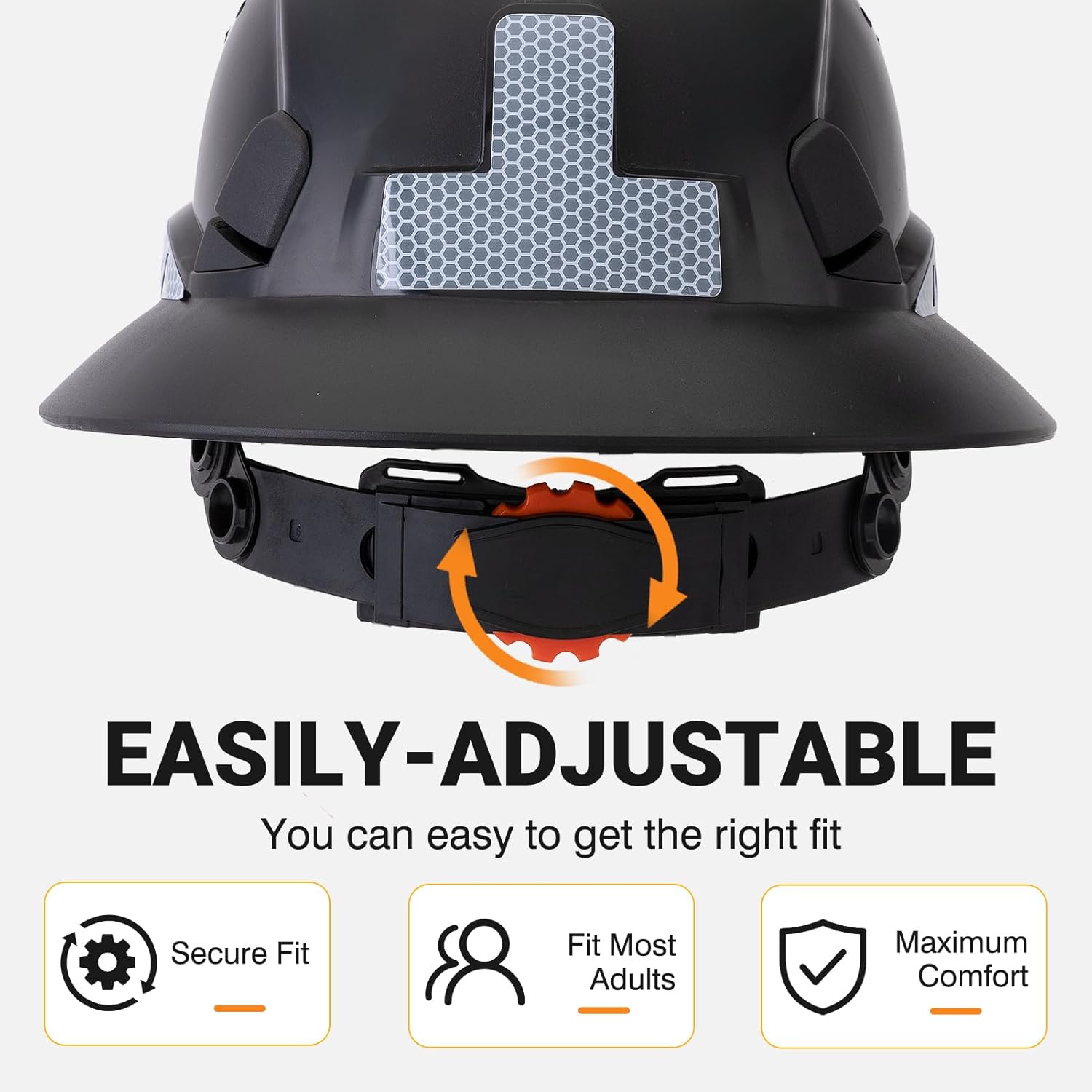 Full Brim Hard Hat Construction OSHA Approved Vented Hard Hat Cascos De Construccion Adjustable Cool Vent Work Safety Helmet for Men and Women