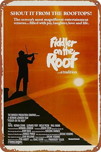 Póster de película Fiddler on the Roof Bar Club Man Cave Sala de estar, Cocina, Garaje, Baño, Decoración de Pared para el Hogar, 8 x 12 pulgadas