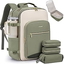 LOVEVOOK 40L Travel Backpack for Women & Men, Airline Approved Carry On Luggage with 3 Packing Cubes, TSA Overnight Bags, Waterproof Personal Item Bag, Weekender Essentials Backpacks fits 17" Laptop