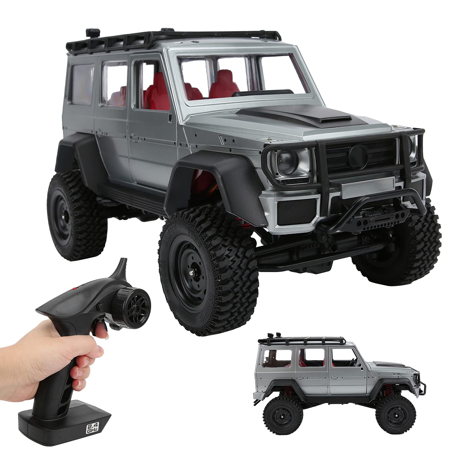 MN86 1:12 Auto Telecomandata Giocattolo da Arrampicata in Plastica Durevole per Bambini Divertimento Elettrico Tempo di Gioco 36 X 19 X 19,5 Cm (Argento)