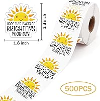 Vista 2 de Hope This Package Brightens Your Day - Paquete de 500 calcomanías de 1.5 pulgadas para pequeñas empresas y pequeñas tiendas como agradecimiento