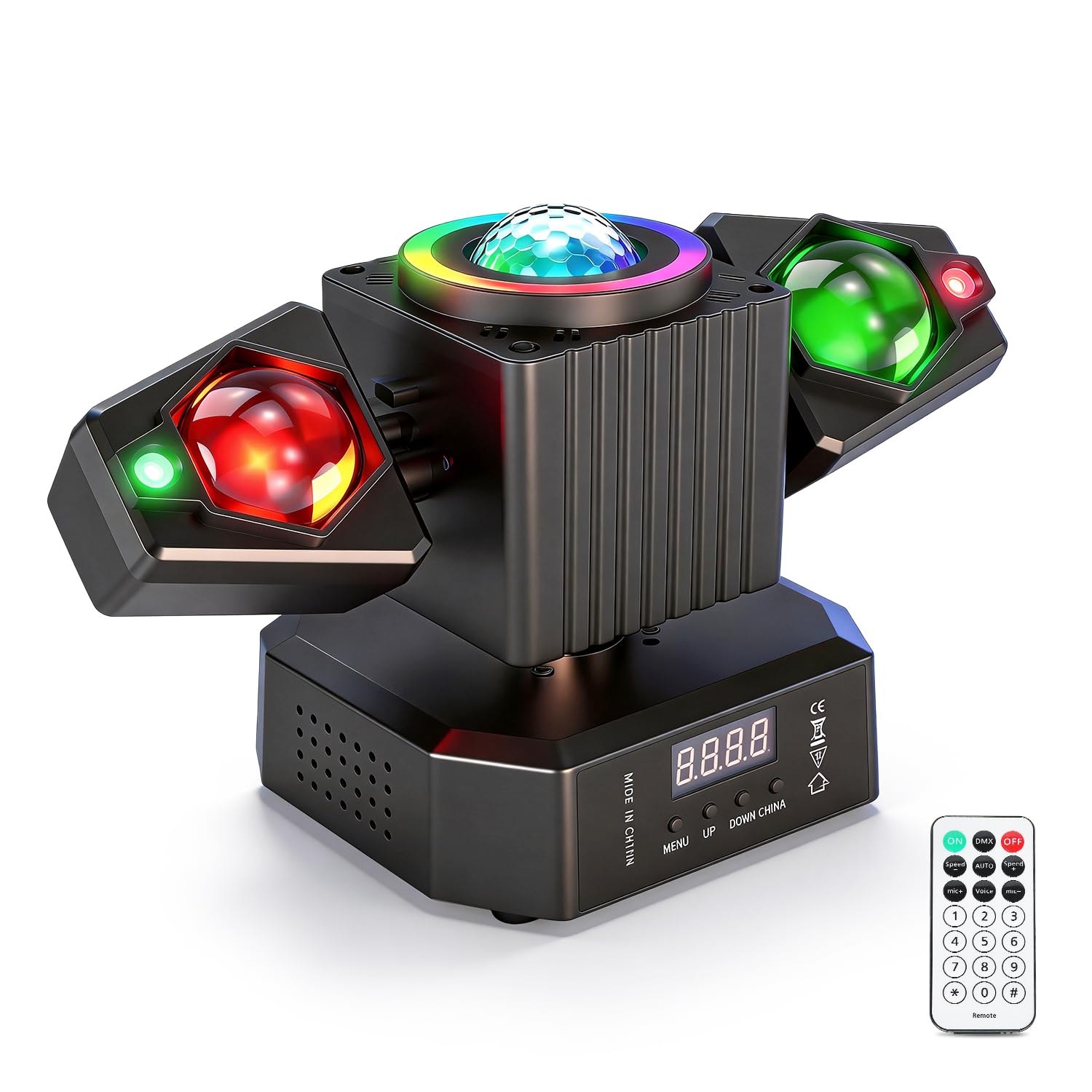 Disco PartyLicht, Disco Kugel Dj Light Sound Activated mit Fernbedienung Stage Strobe für Partys KTV Weihnachten Halloween Dekoration