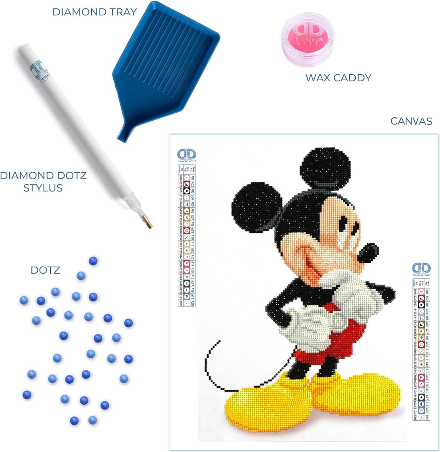 DIAMOND DOTZ Disney Mickey Mouse Wonders Diamond Painting Kits for Adults - Diamond Art Kits a Relaxing Creative Craft Kit with Dotz Gems 22x28
