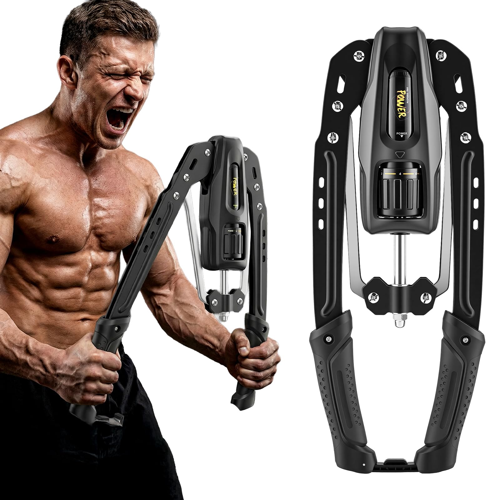 Twister Hidráulico para Brazos–Resistencia Ajustable 10-200 kg, Máquina 2 en 1 para Pecho, Hombros y Bíceps, Entrenamiento Corporal Completo, Equipo de Musculación Plegable para Entrenamiento en Casa
