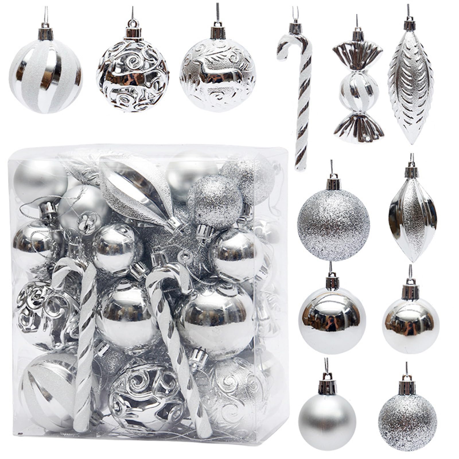Christbaumkugeln Set, Kunststoffkugeln, Ornamente für den Innen und Außenbereich, viele Verwendungsszenarien, wasserdichte Weihnachtsdekoration