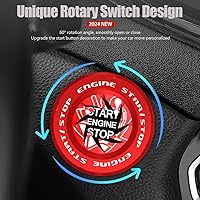 Vista 86 de Tybasthe Cubierta giratoria para botón de oprimir arranque y apagado de motor de automóvil, calcomanía de Batman, decoración interior, cubierta