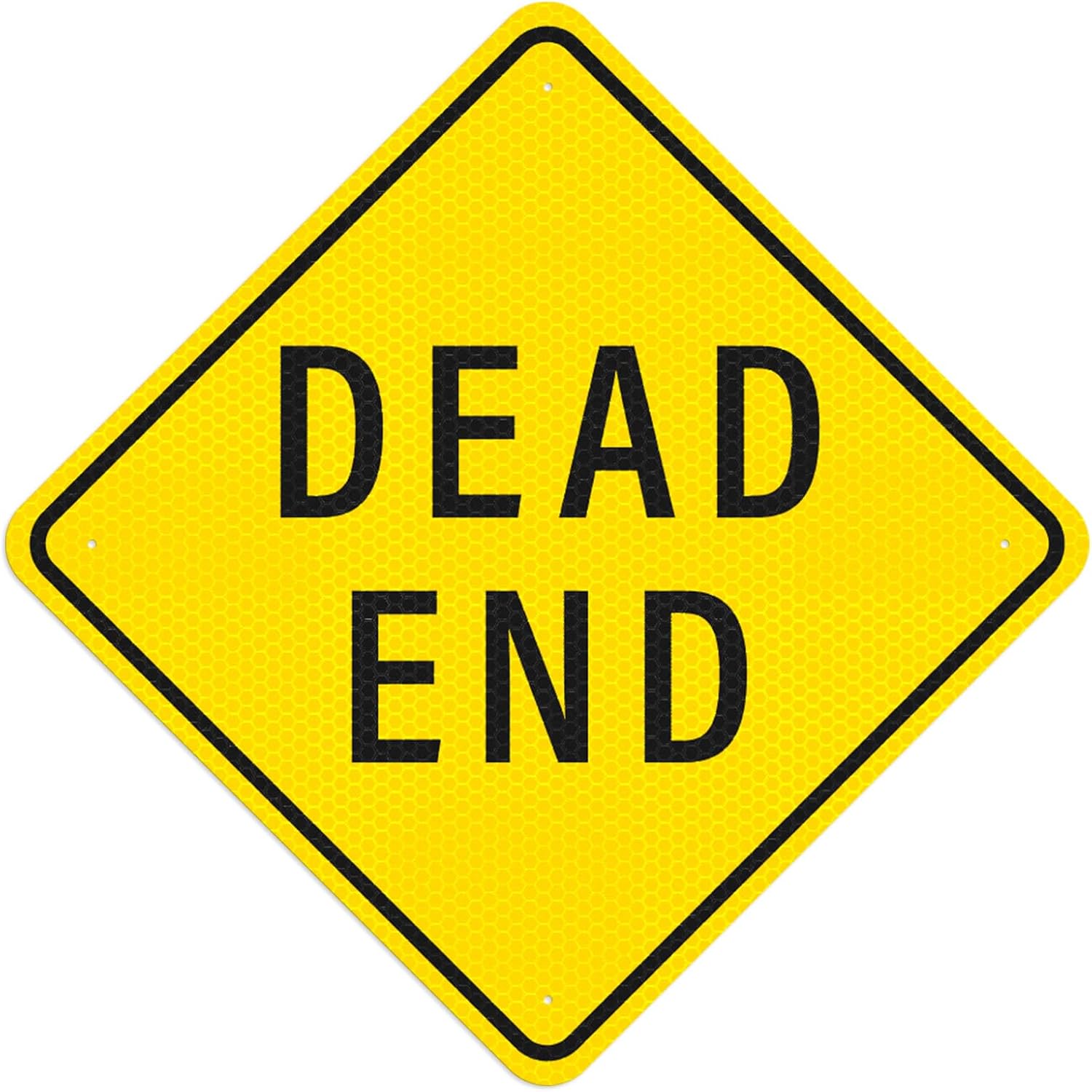 Dead End Sign 24 x 24 Inch Reflective Aluminum Traffic Road Sign Rust-Free Waterproof Warning Signs for Driveways Private Roads Neighborhood Streets