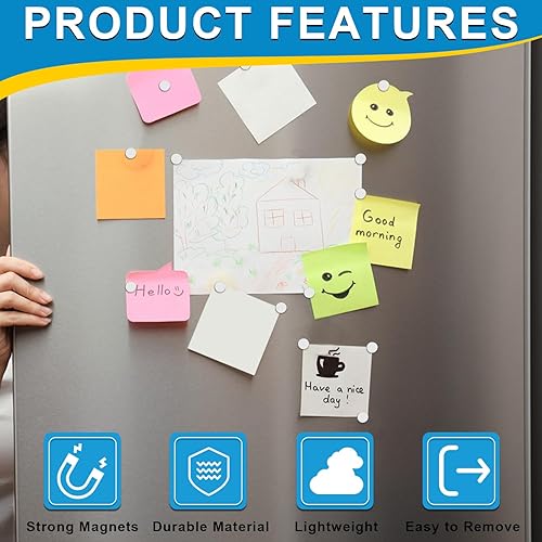 Miniatura 10 de Imanes pequeños, paquete de 150 imanes de neodimio para refrigerador, 0.394 x 0.039 in, imanes de tierras raras para manualidades, pizarra blanca,