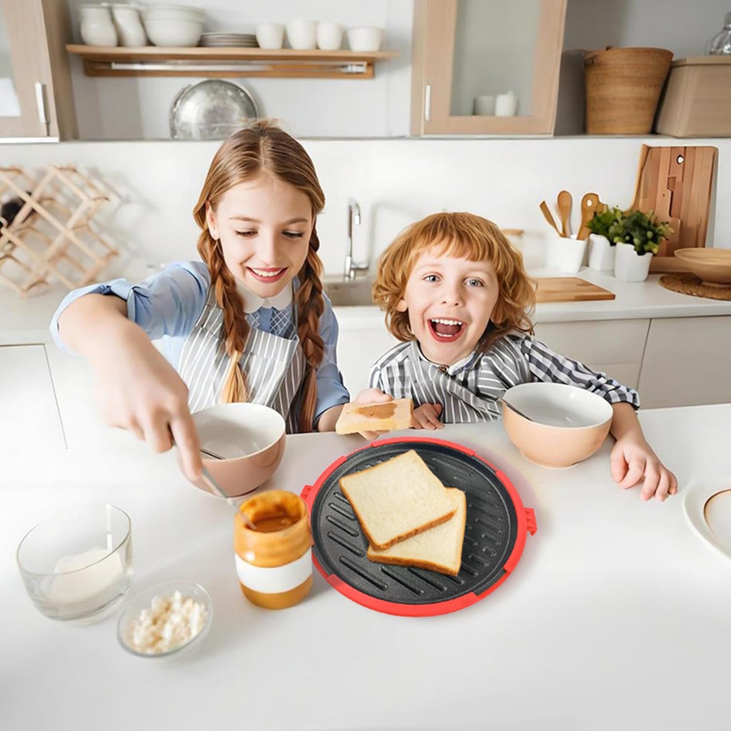 Microwave Grill Pan Nonstick Heat Resistant Microwave Grill for Sandwiches, Fish, Sausages, Steak, Pizza and Bread, Easy to Clean Breakfast Cooker